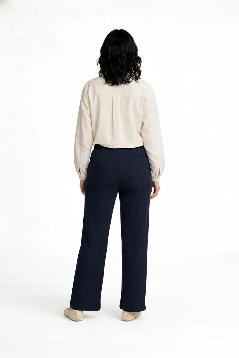 Women Navy Regular Fit Textured Joggers
