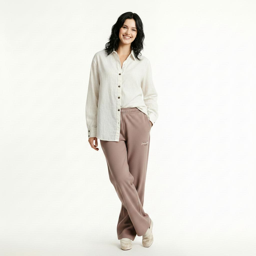 Women Blush Regular Fit Typography Joggers