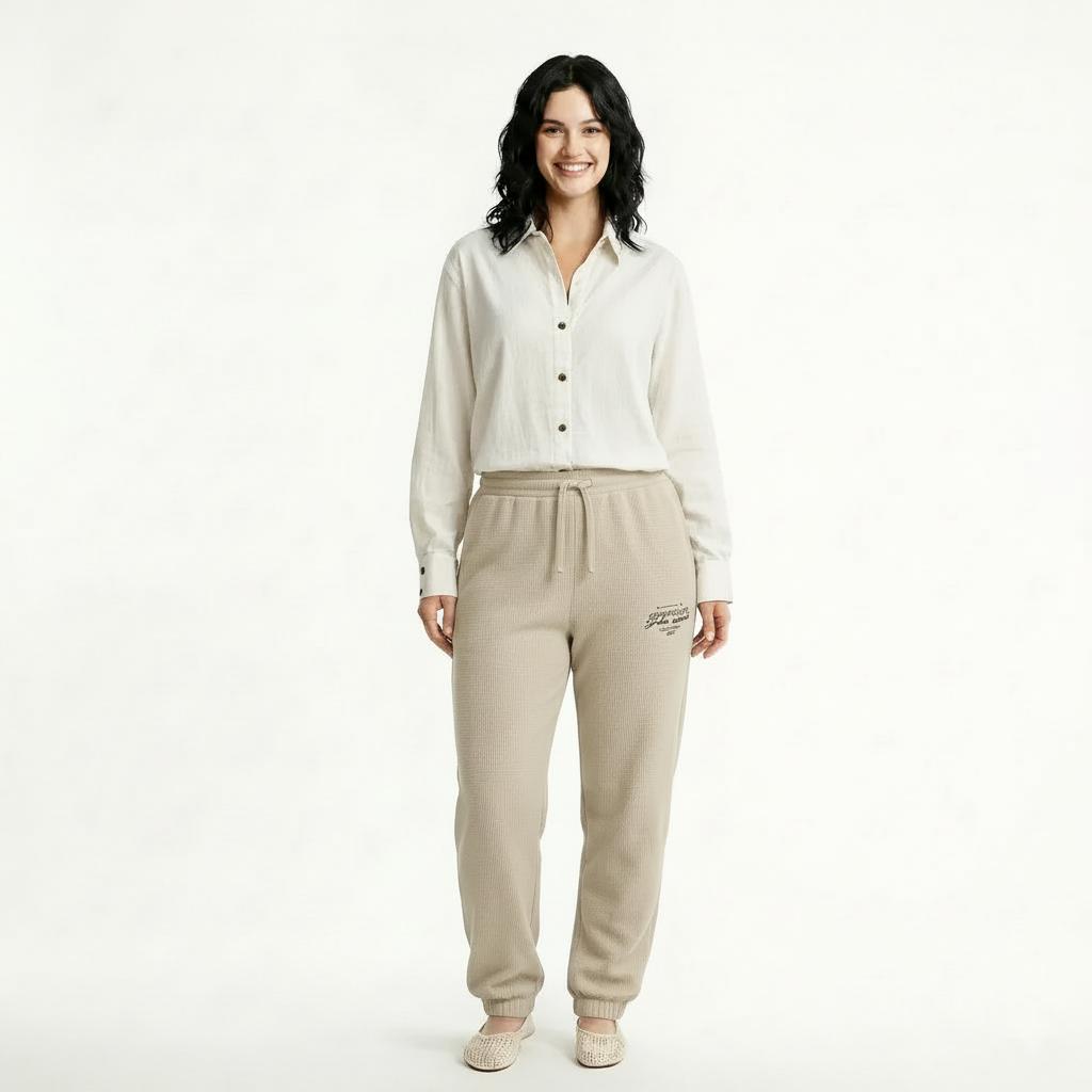 Women Pristine Regular Fit Textured Joggers