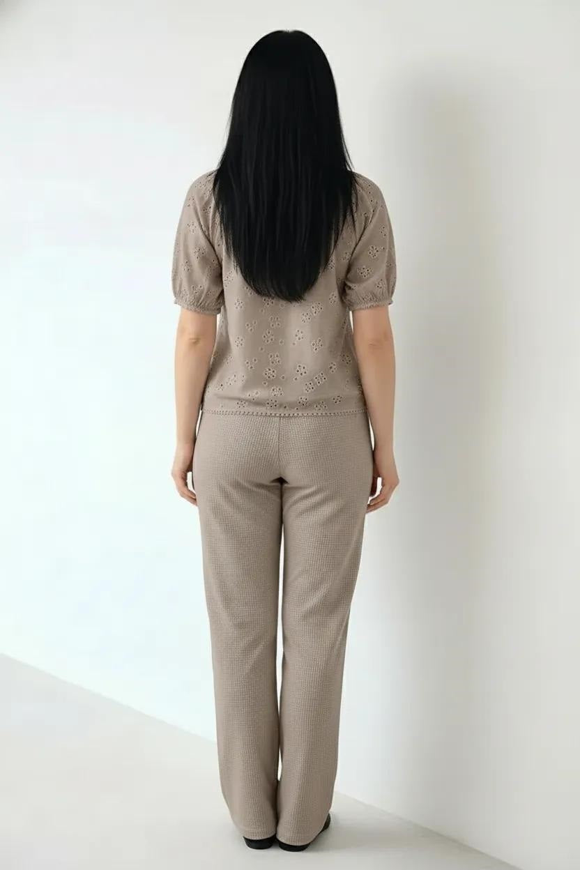 Women Stone Regular Fit Textured Track Pants