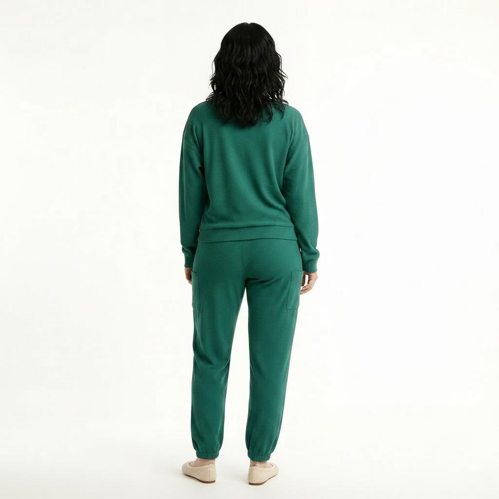Women Bottle Green Regular Fit Self Design Cotton Joggers