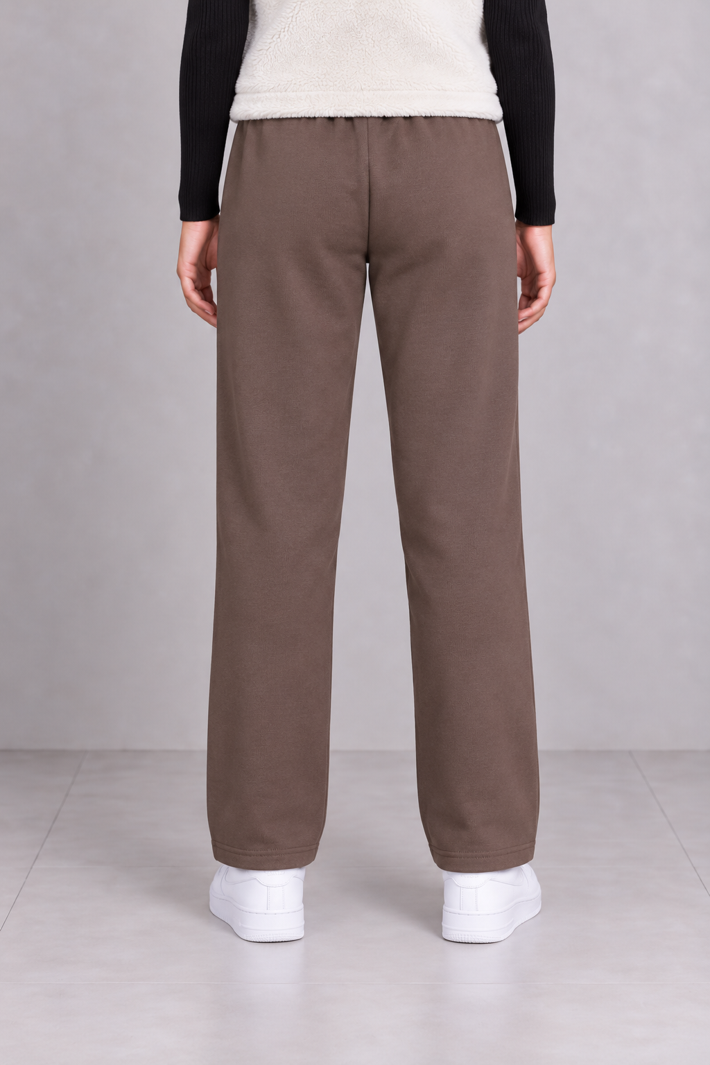 Women’s Cocoa Brushed Cotton Fleece Regular Fit Lower – Comfortable Winter Jogger Pants