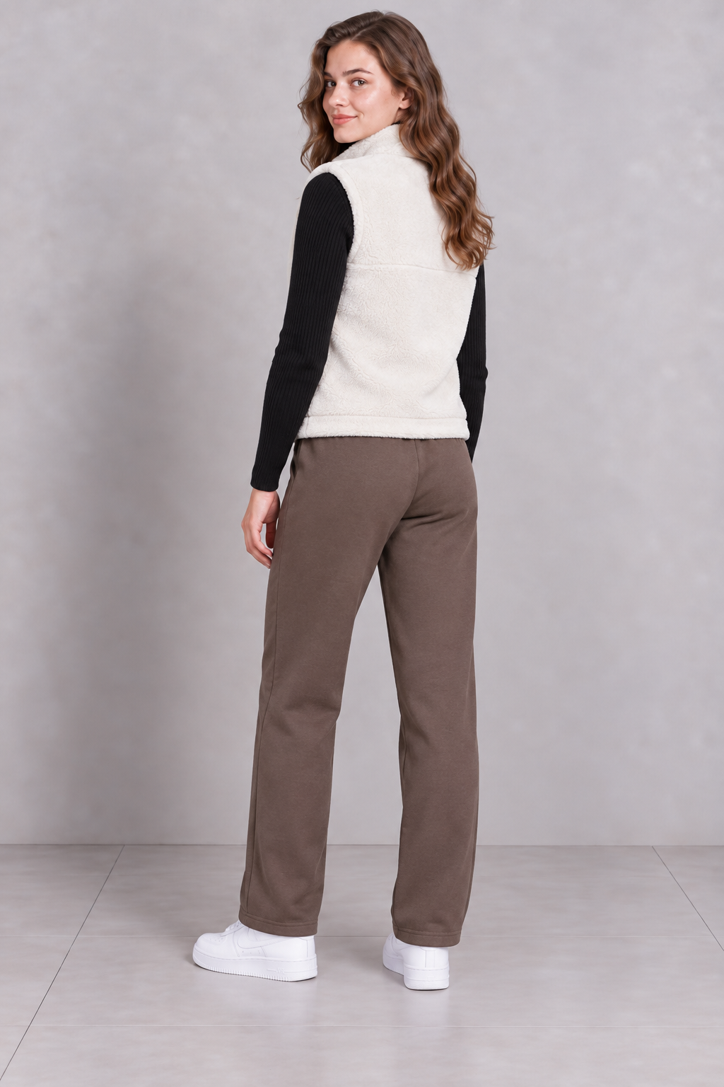 Women’s Cocoa Brushed Cotton Fleece Regular Fit Lower – Comfortable Winter Jogger Pants