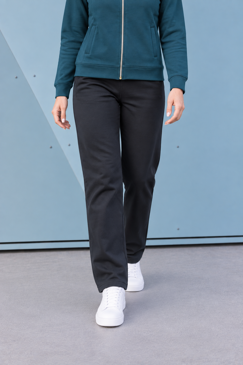 Women’s Black German Velvet Regular Fit Lower – Soft Winter Casual Pants