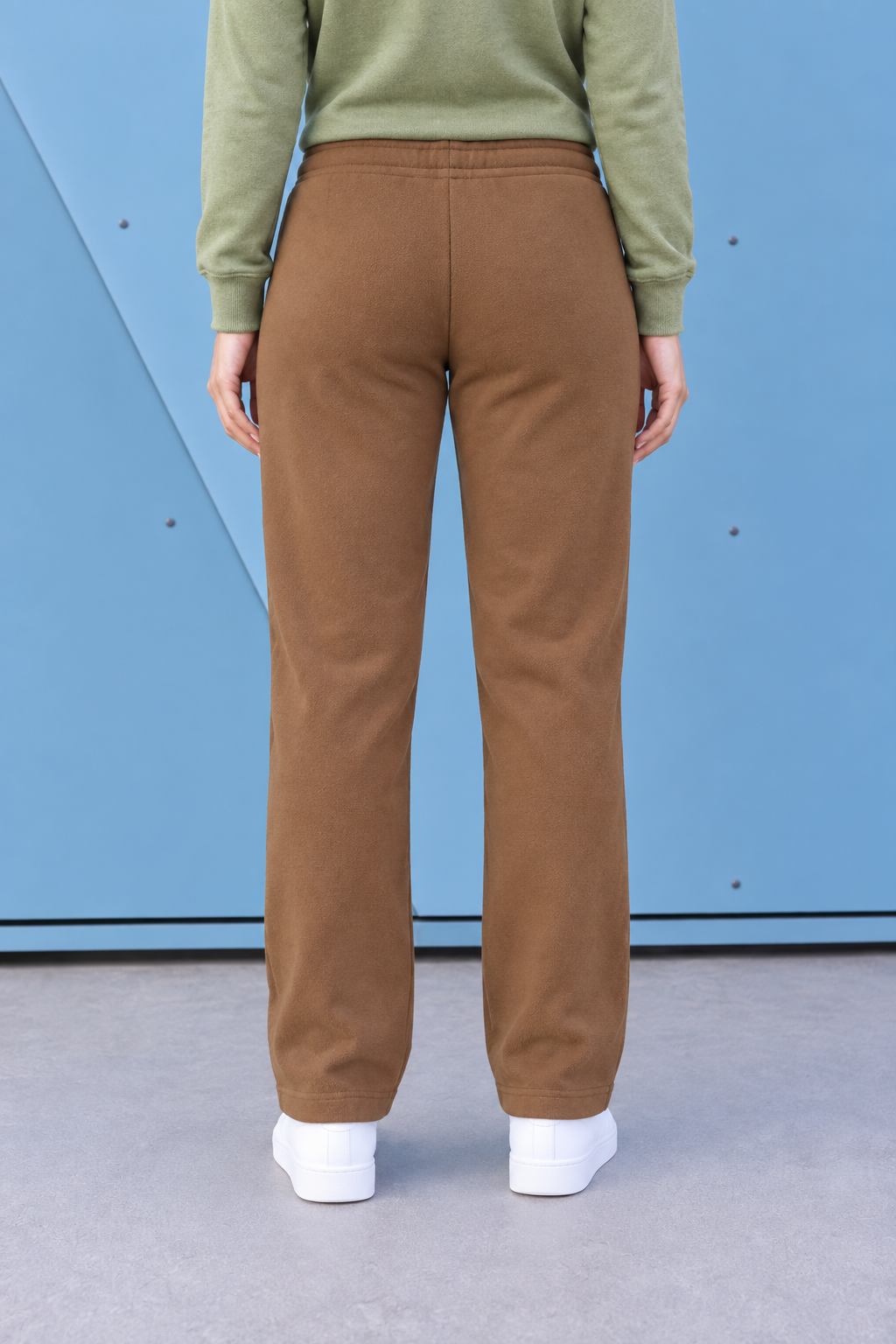 Women’s Tan German Velvet Regular Fit Lower – Soft Winter Casual Pants