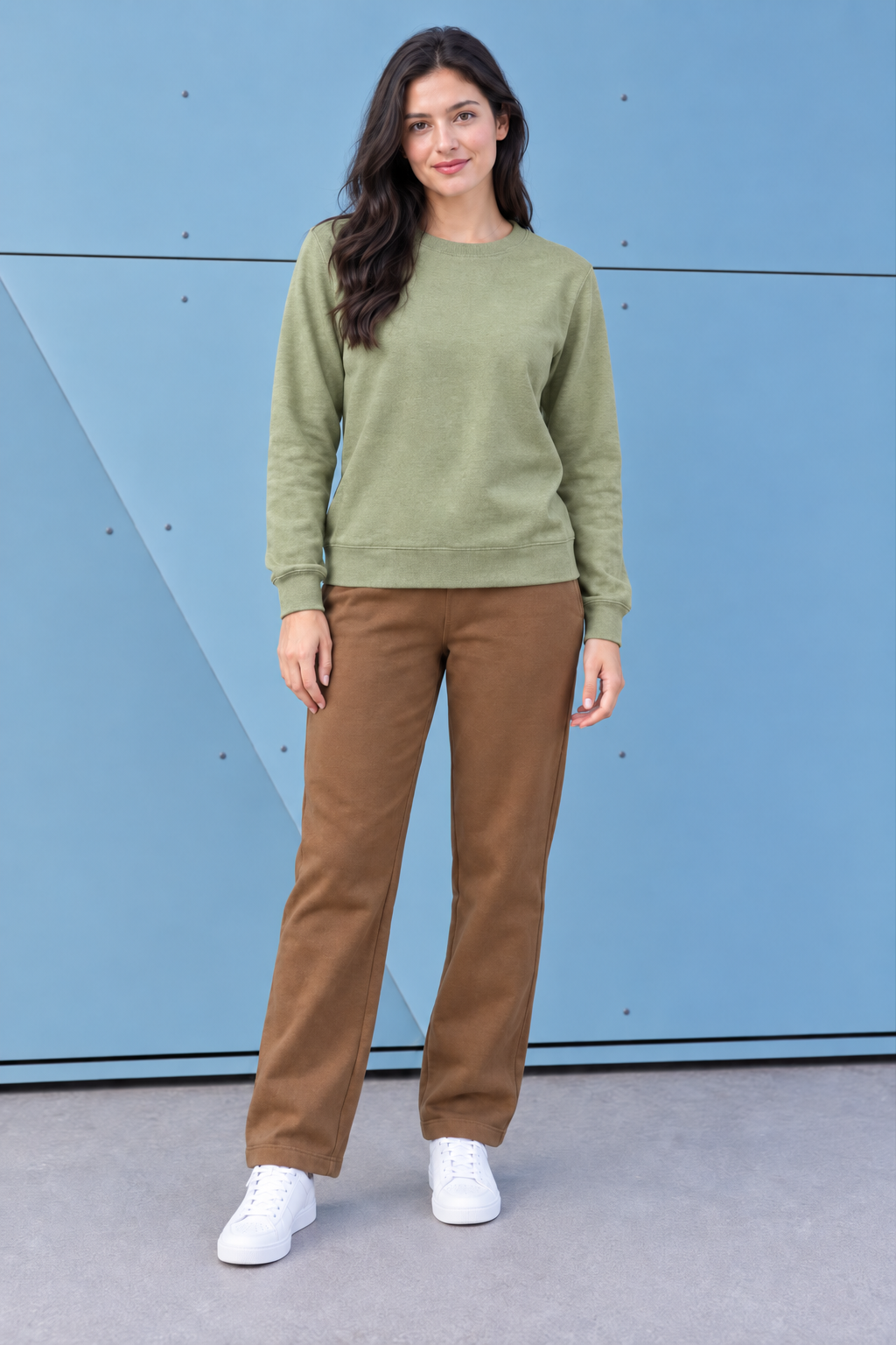 Women’s Tan German Velvet Regular Fit Lower – Soft Winter Casual Pants