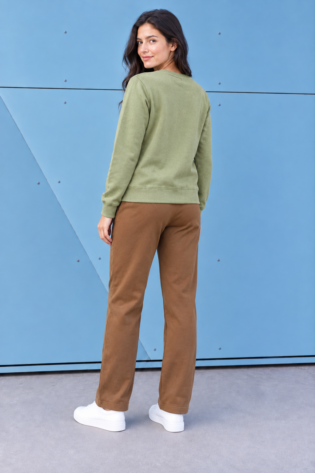 Women’s Tan German Velvet Regular Fit Lower – Soft Winter Casual Pants