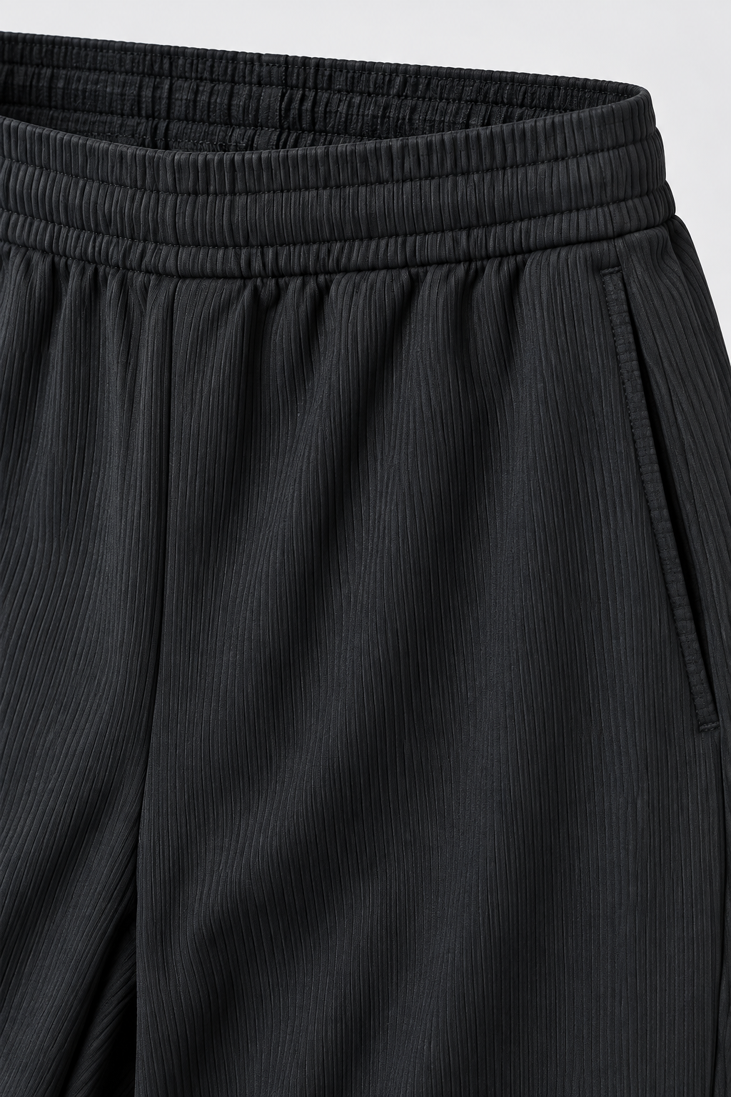 Women’s Black Rib Knit Regular Fit Lower – Comfortable Casual Pants