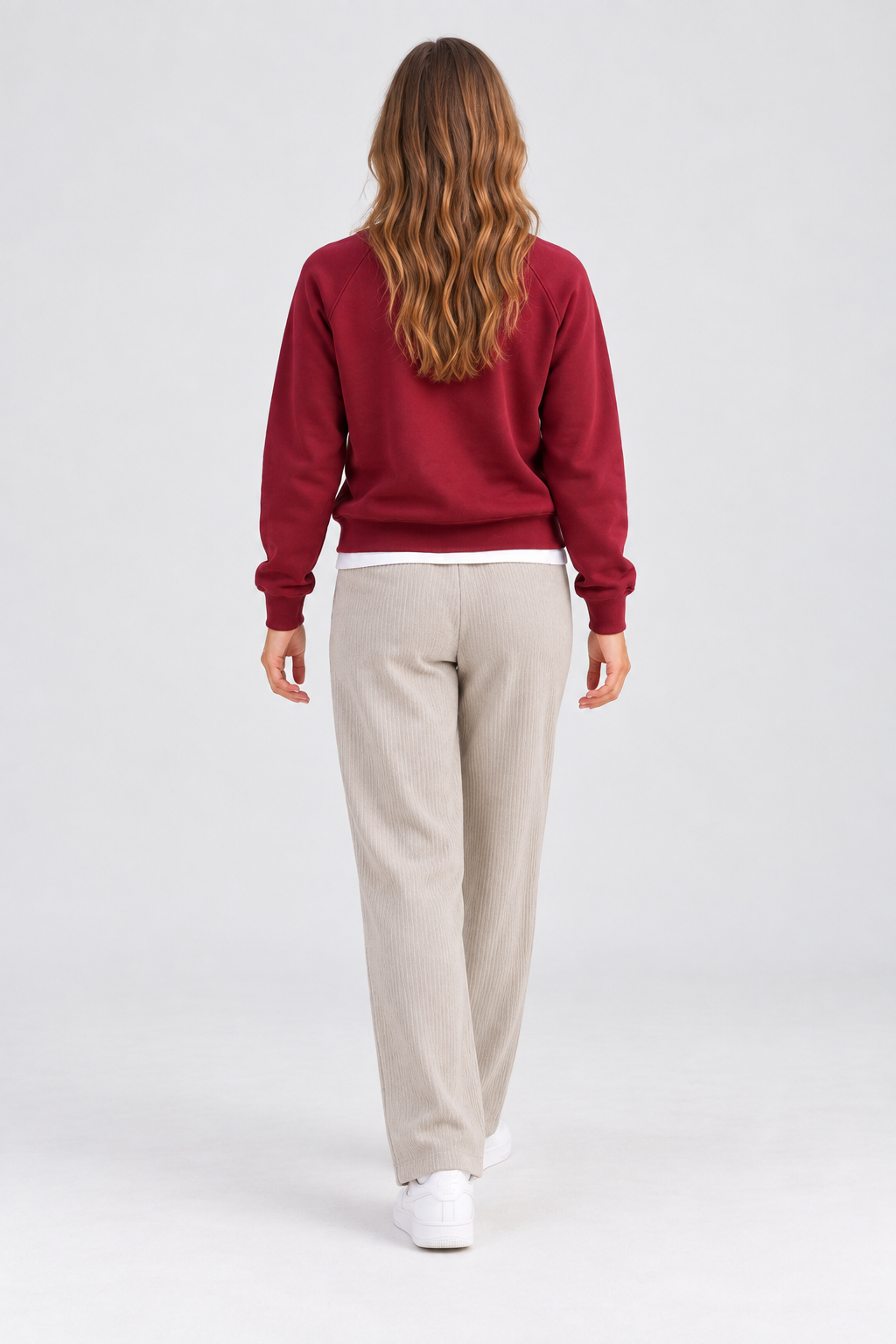 Women’s Light Sand Rib Knit Regular Fit Lower – Comfortable Casual Pants