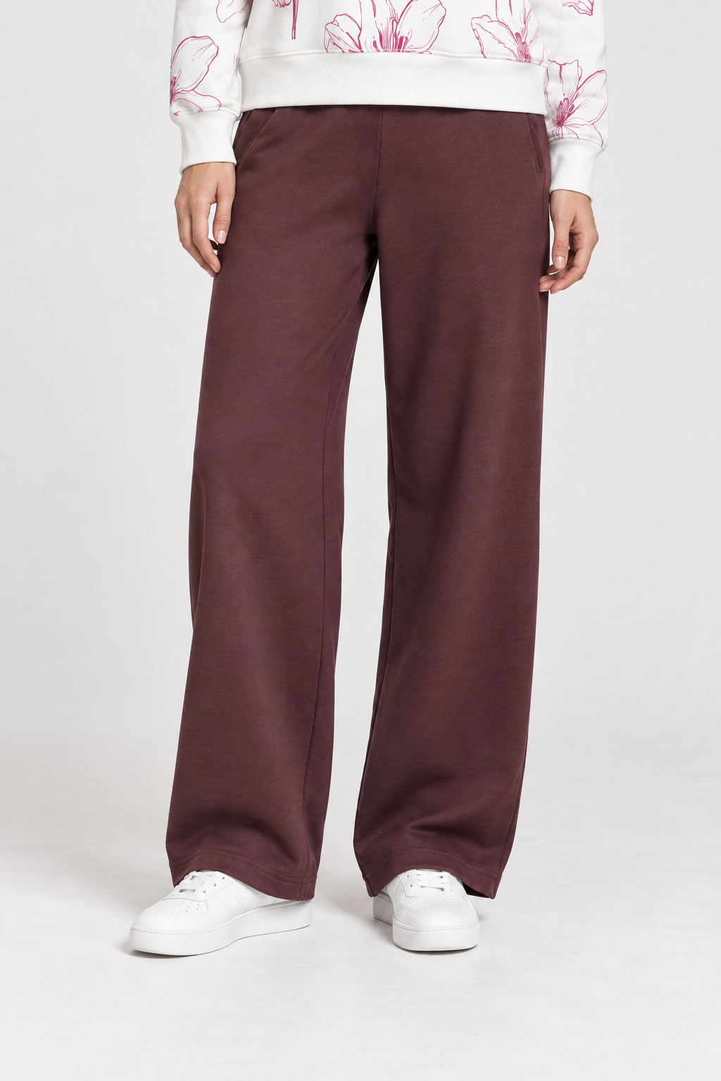 Women’s Wine Modal Foma Regular Fit Knitted Lower – Comfortable Casual Pants