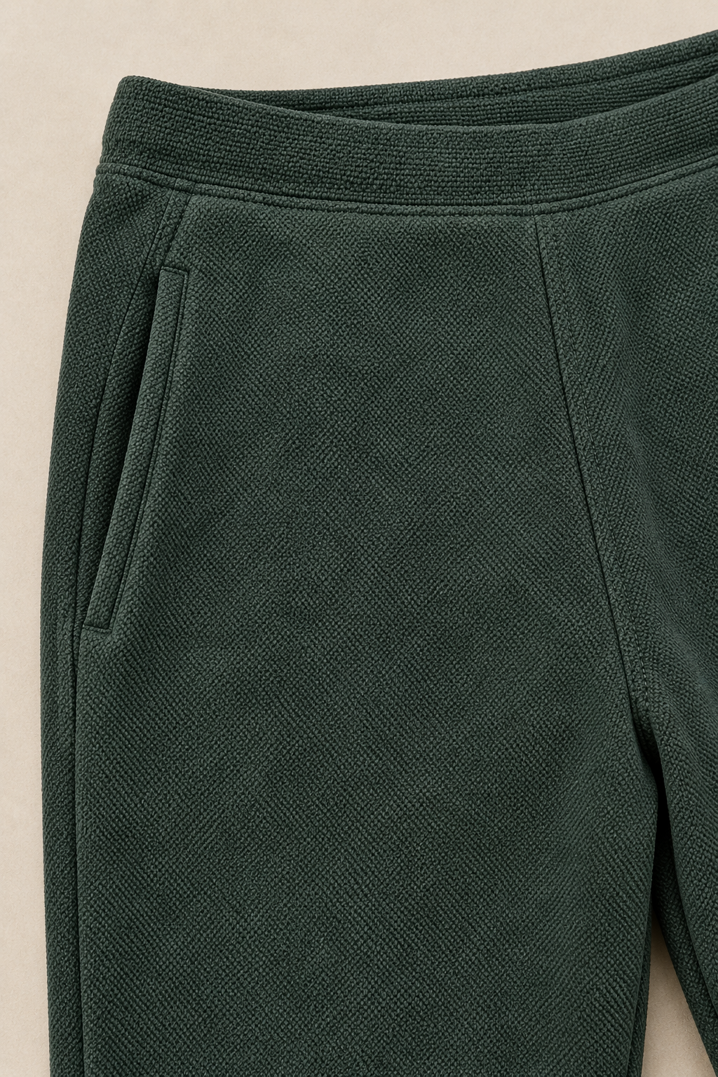 Women’s Bottle Green Knitted Straight-Leg Track Pants – Tracksuit Set Lower