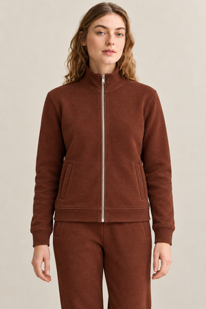 Women’s Deep Rust Knitted Straight-Leg Track Pants – Tracksuit Set Lower