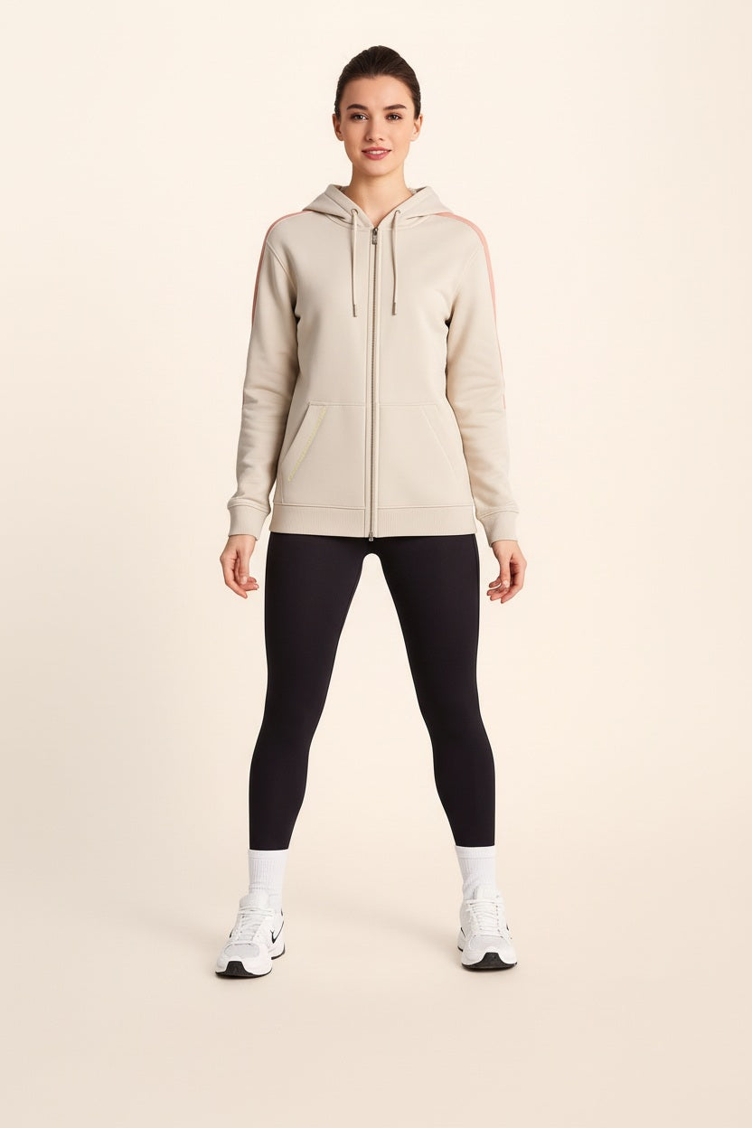 Women Solid Hooded Neck Sweatshirt