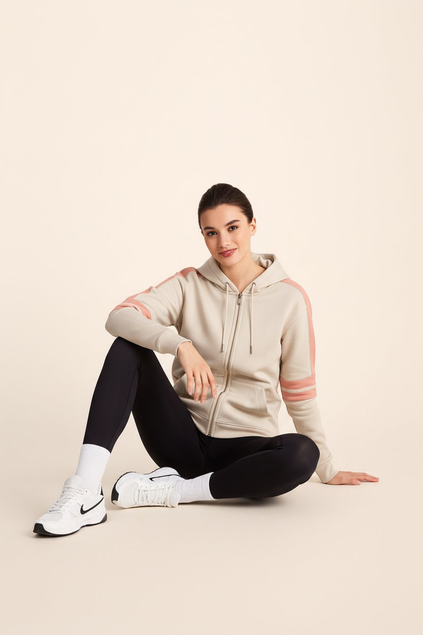 Women Solid Hooded Neck Sweatshirt