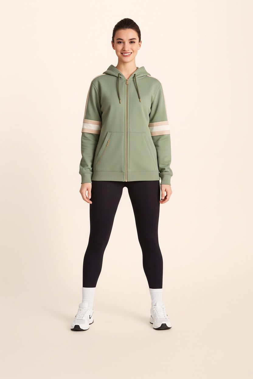 Women Solid Hooded Neck Sweatshirt