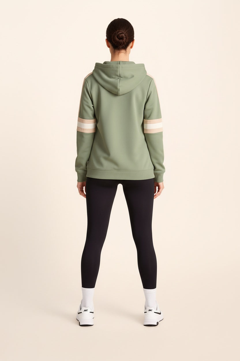 Women Solid Hooded Neck Sweatshirt