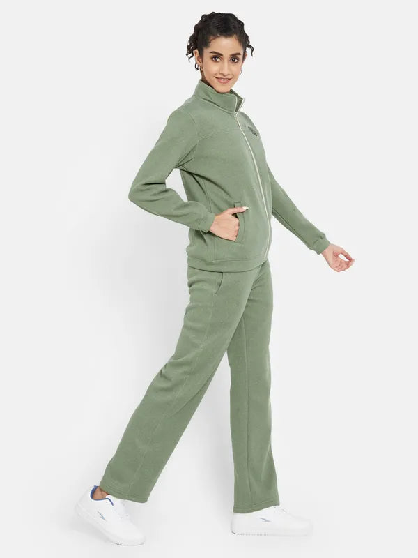 Mettle Mock Collar Jacket With Mid Rise Track Pant