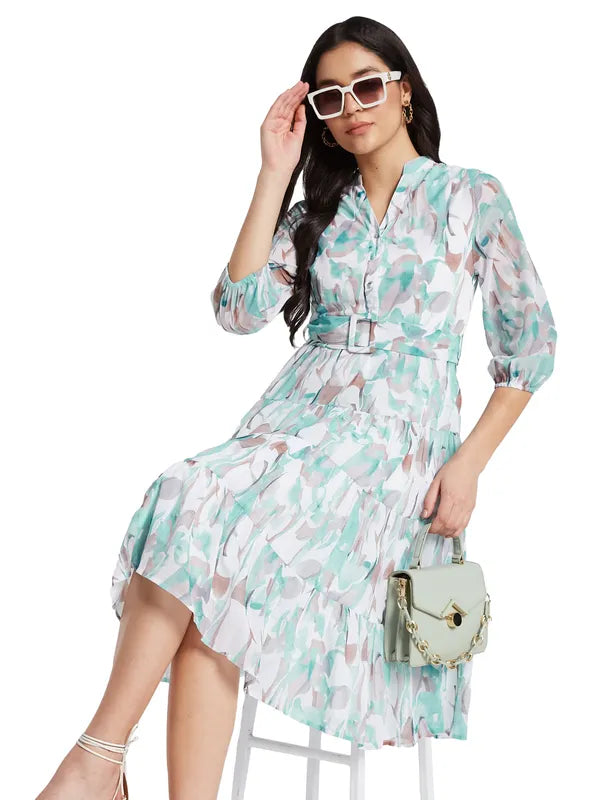 Mettle Floral Print Fit  Flare Dress