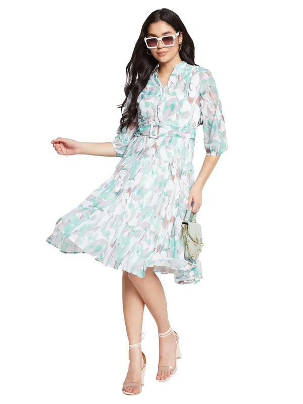 Mettle Floral Print Fit  Flare Dress