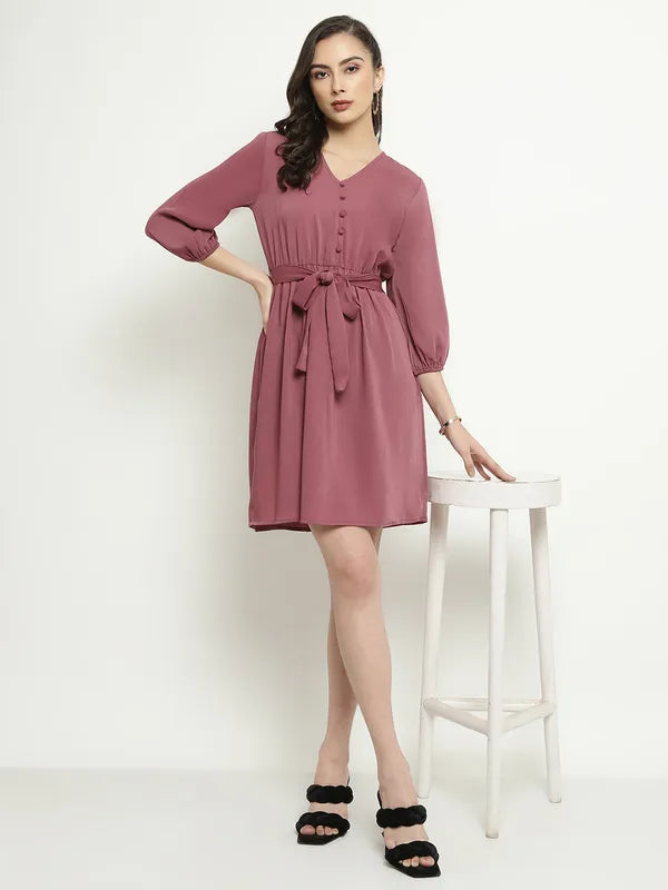 Mettle V-Neck Fit Flare Dress