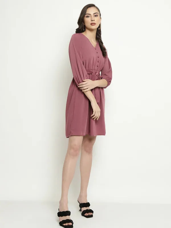 Mettle V-Neck Fit Flare Dress