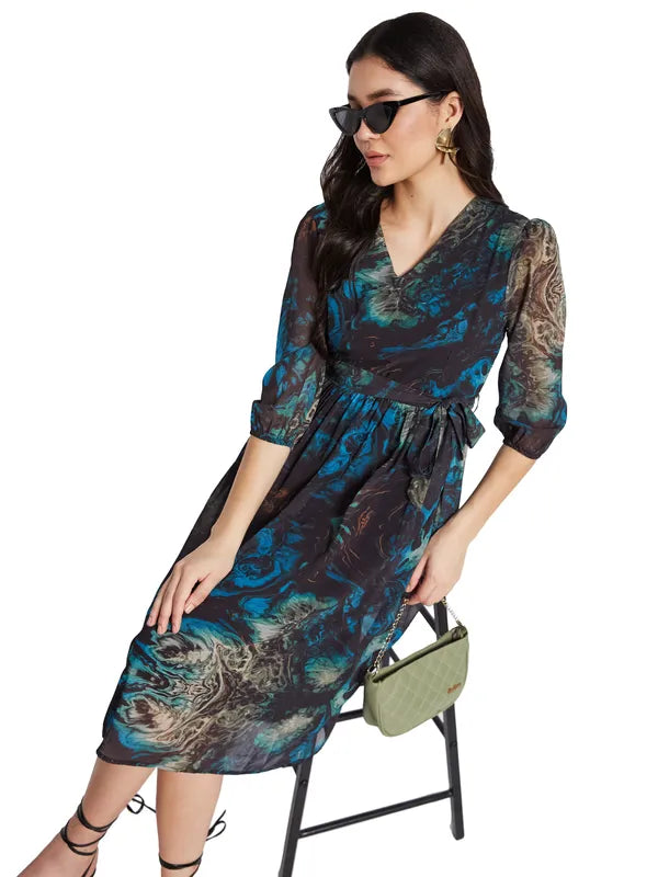 Mettle Women Ethnic Motifs Print Fit  Flare Dress