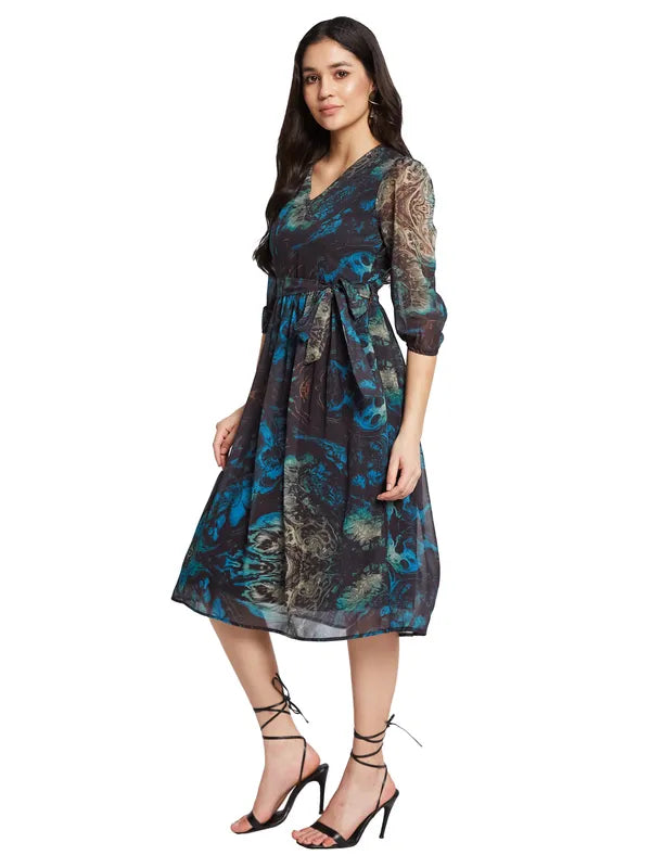 Mettle Women Ethnic Motifs Print Fit  Flare Dress