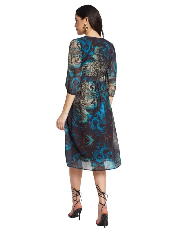 Mettle Women Ethnic Motifs Print Fit  Flare Dress