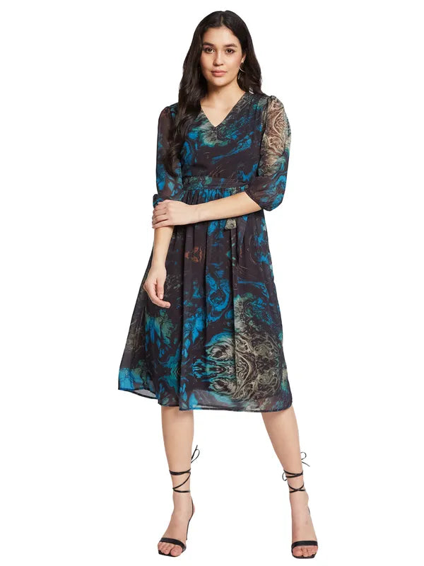 Mettle Women Ethnic Motifs Print Fit  Flare Dress