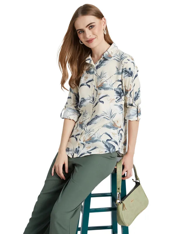 Mettle Women Floral Opaque Printed Casual Shirt