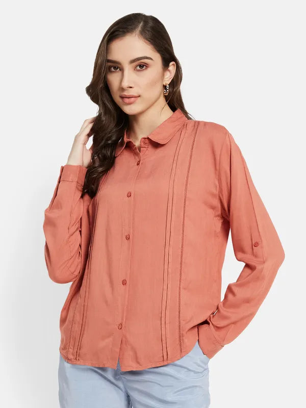 Button Down Shirt With Cuffed Sleeve