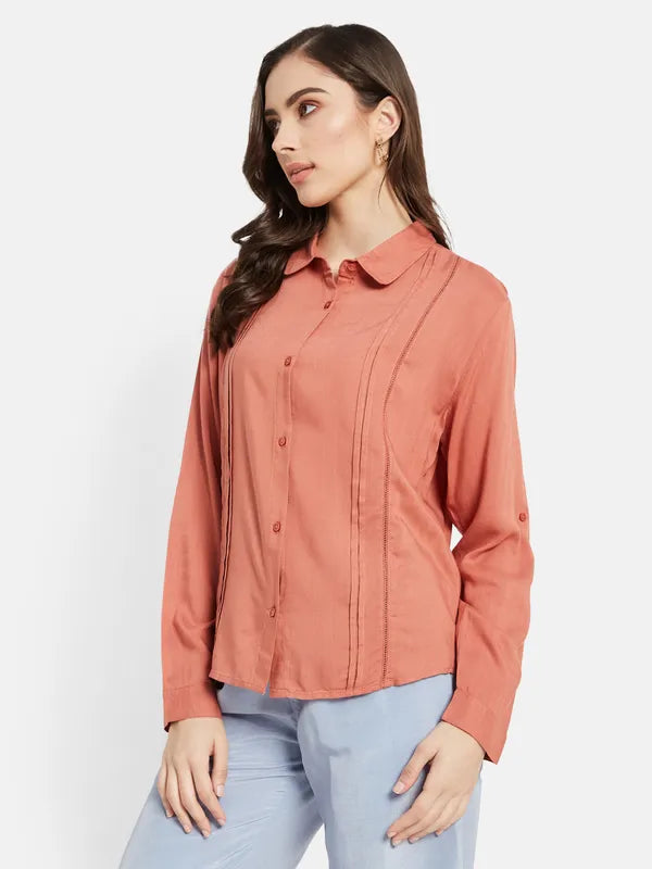 Button Down Shirt With Cuffed Sleeve