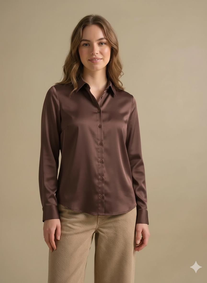 Women Casual Coffee Shirt