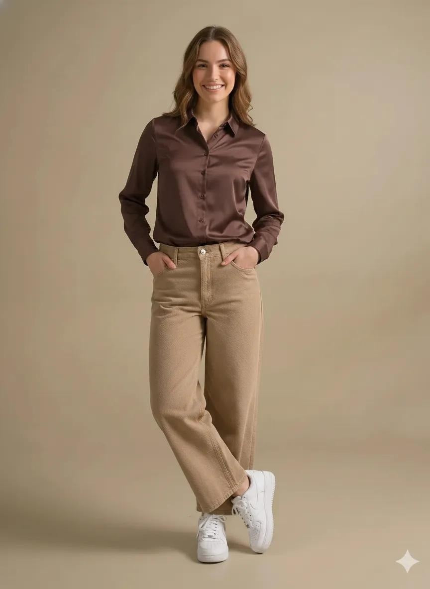 Women Casual Coffee Shirt