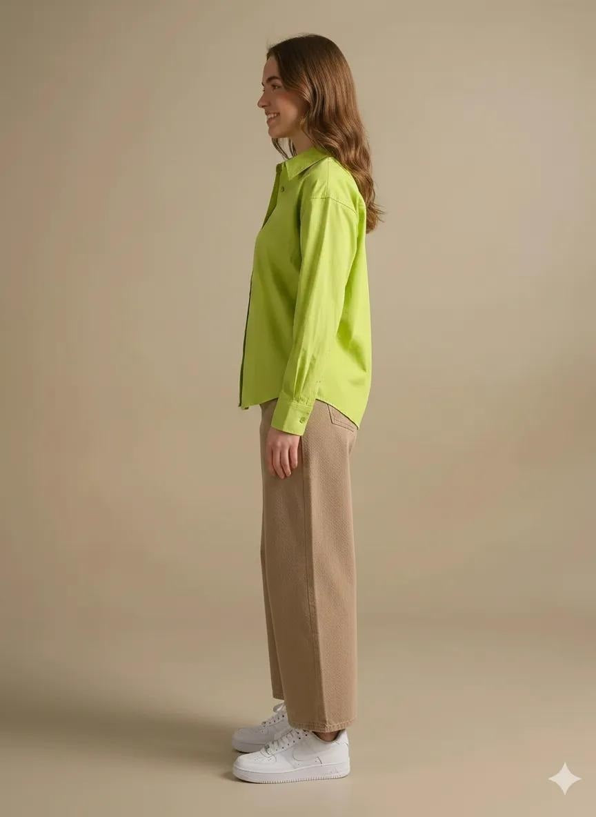 Women Casual Green Shirt