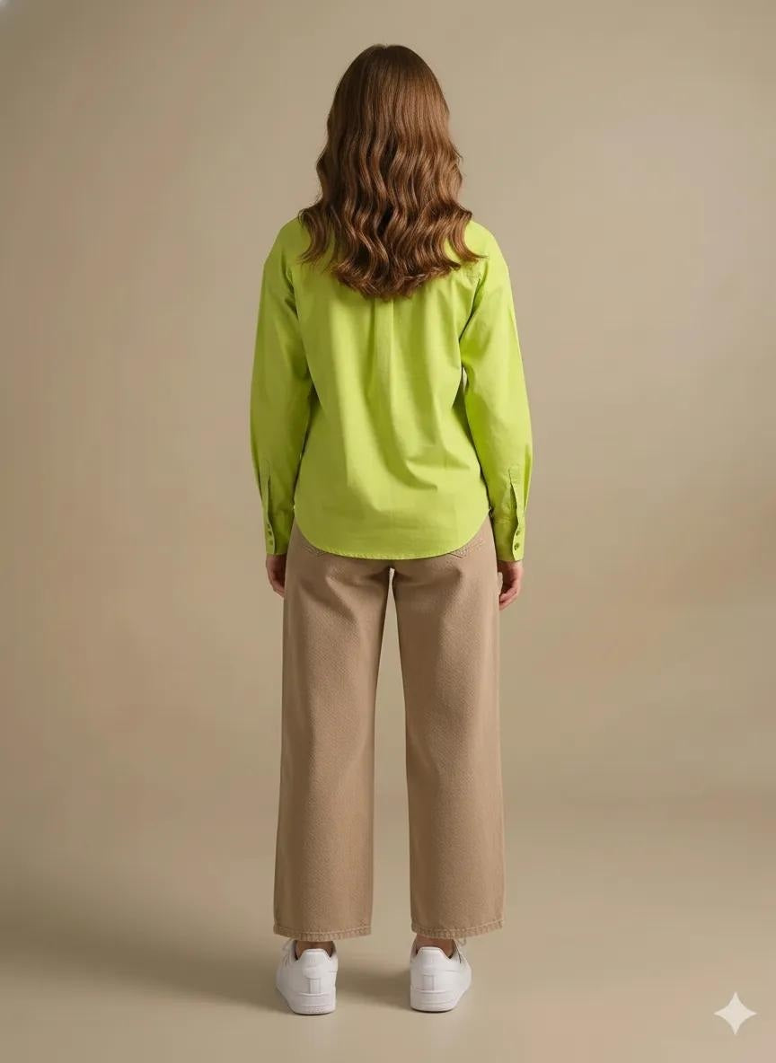 Women Casual Green Shirt