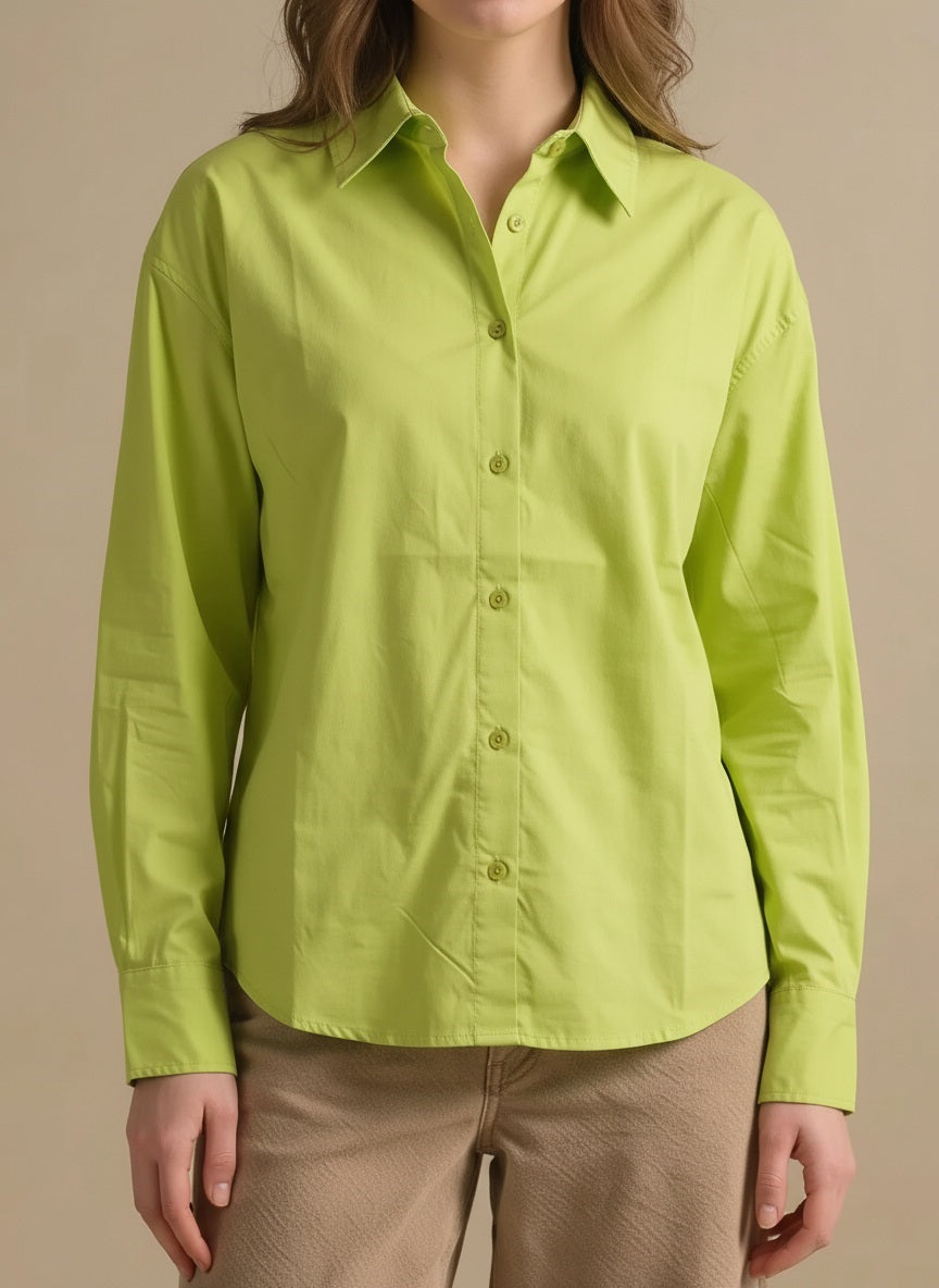 Women Casual Green Shirt
