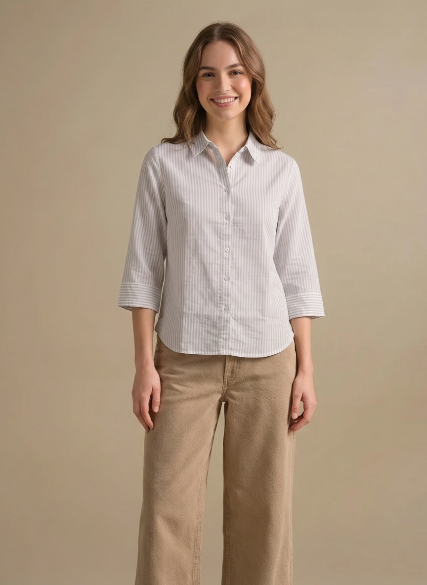 Women Lavender Striped Shirts