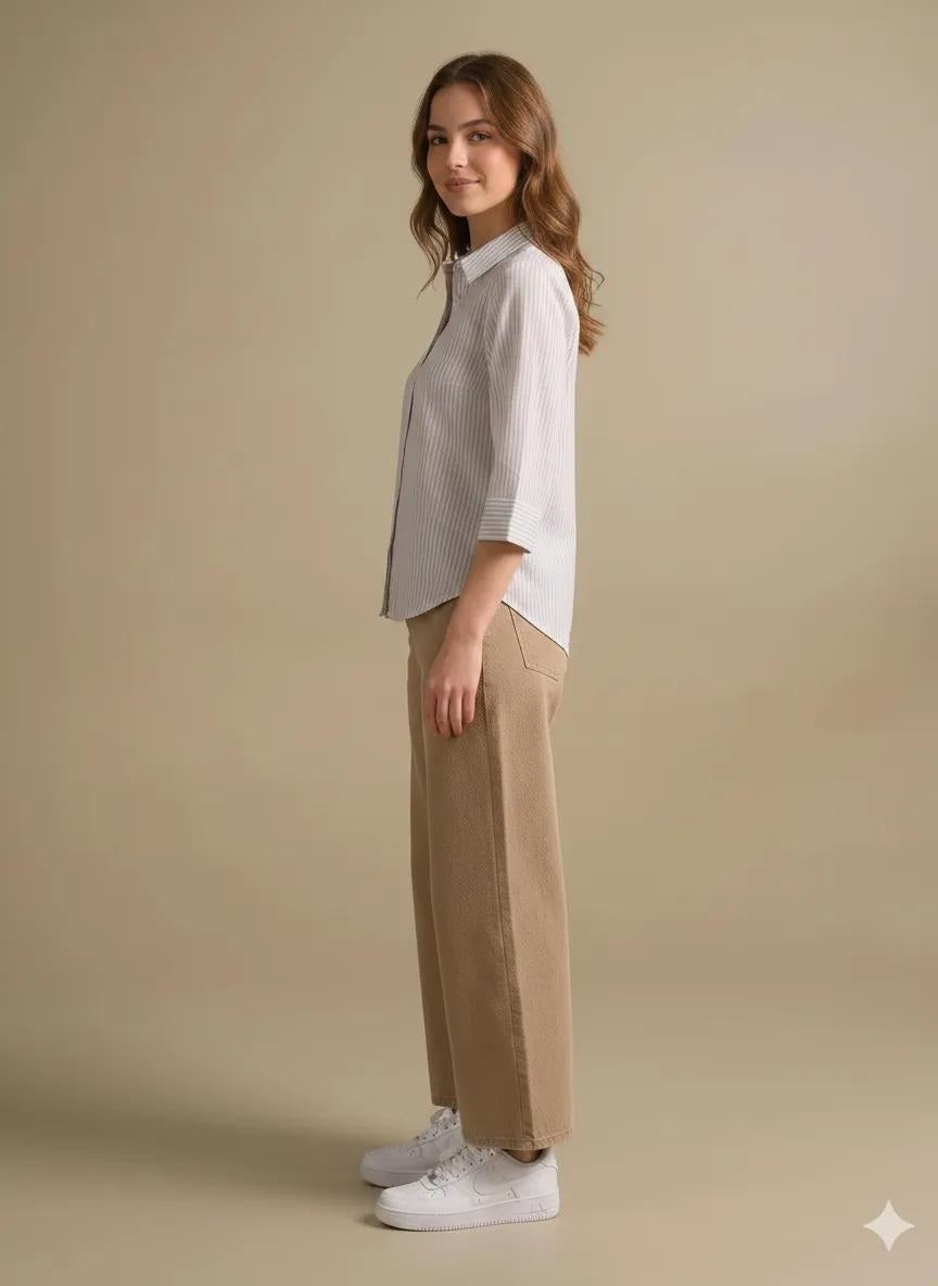 Women Lavender Striped Shirts