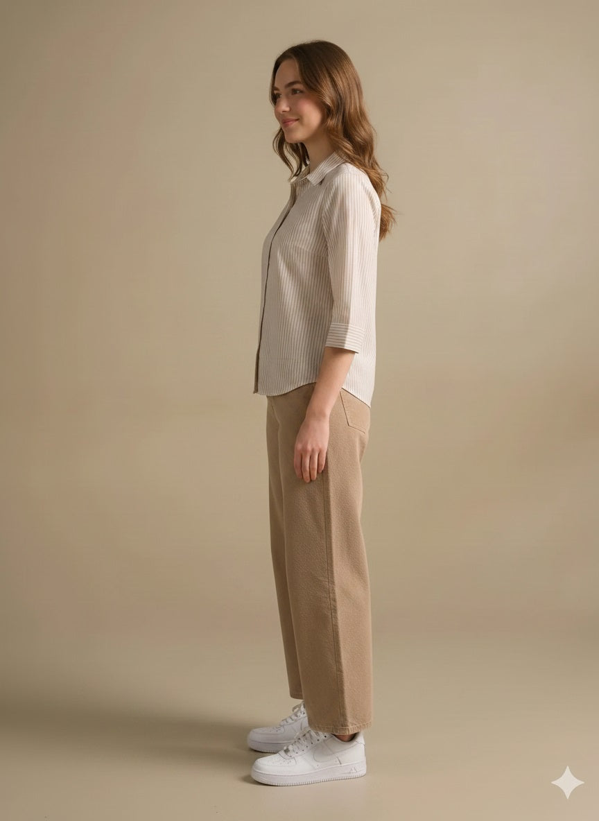 Women Natural Striped Shirts