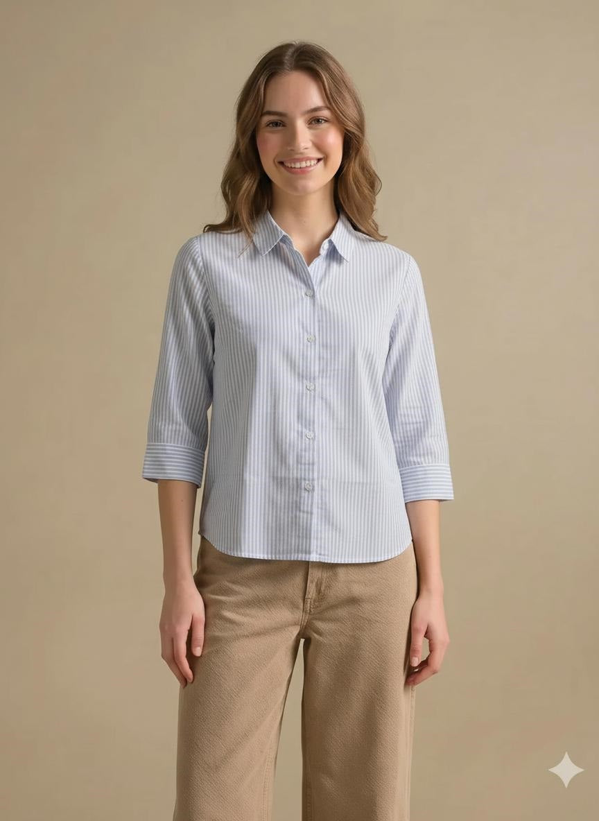Women Sky Striped Shirts