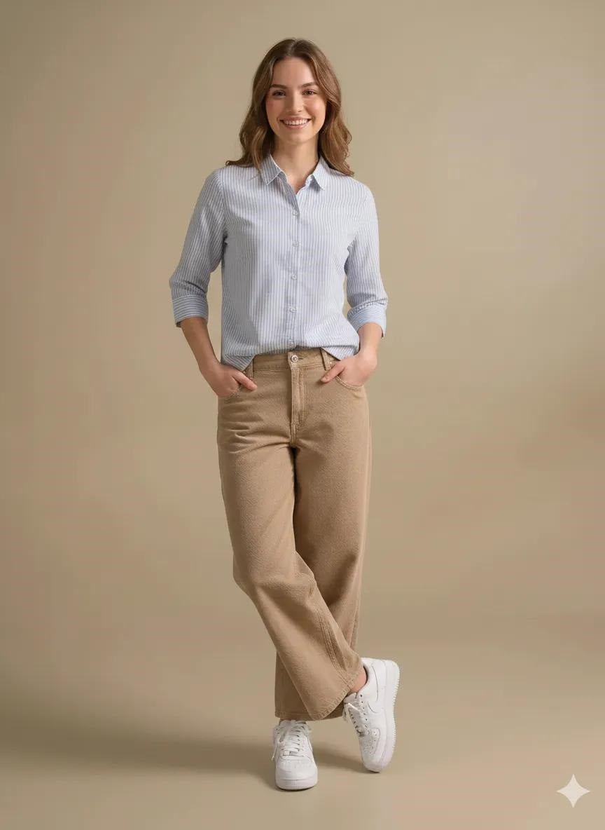 Women Sky Striped Shirts