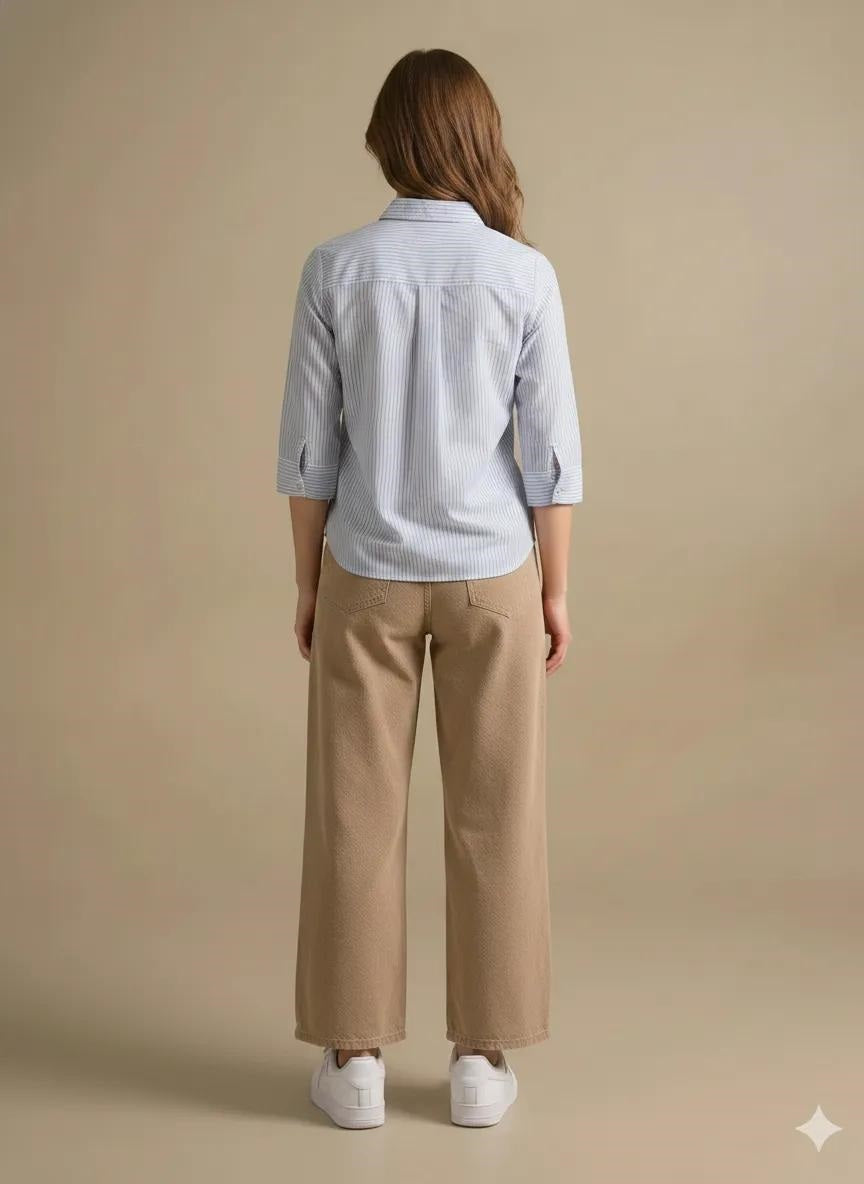 Women Sky Striped Shirts
