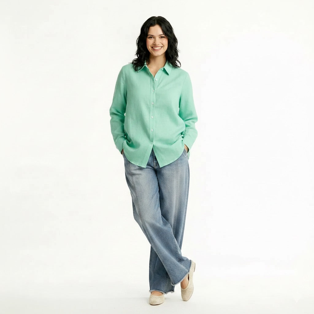 Women Green Solid Shirts