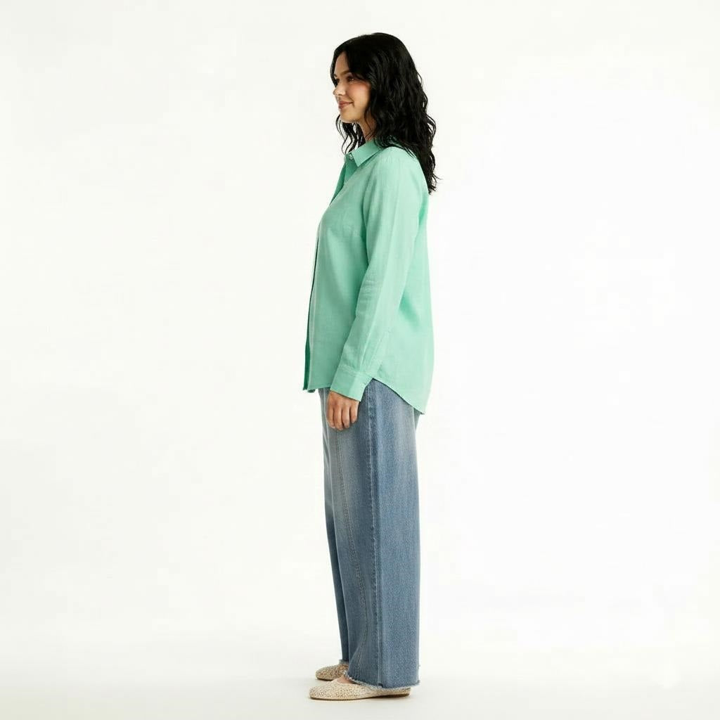 Women Green Solid Shirts