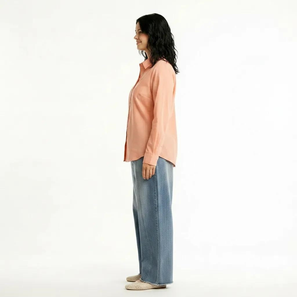 Women Peach Solid Shirts