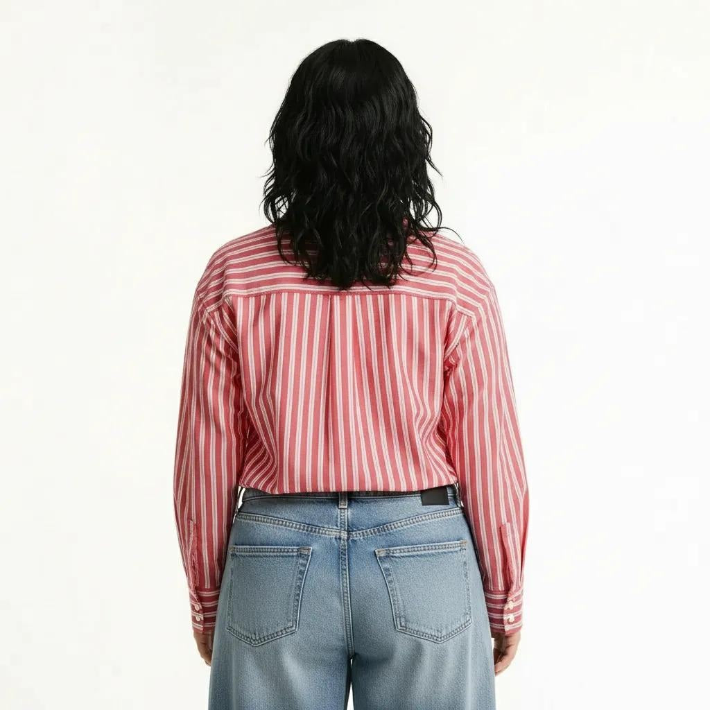 METTLE Women Hot Pink Multi Stripes Striped Casual Shirt