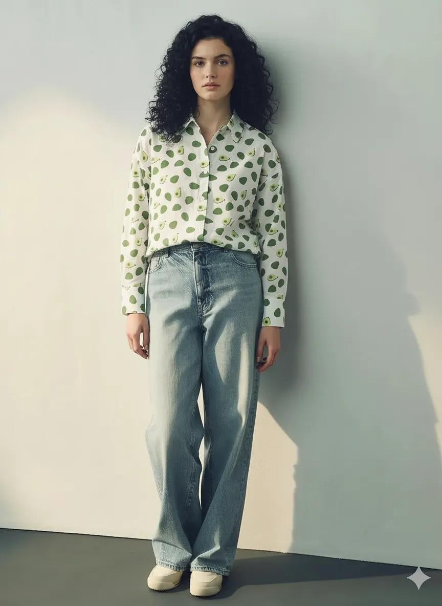 METTLE Women Printed Casual Green Shirt