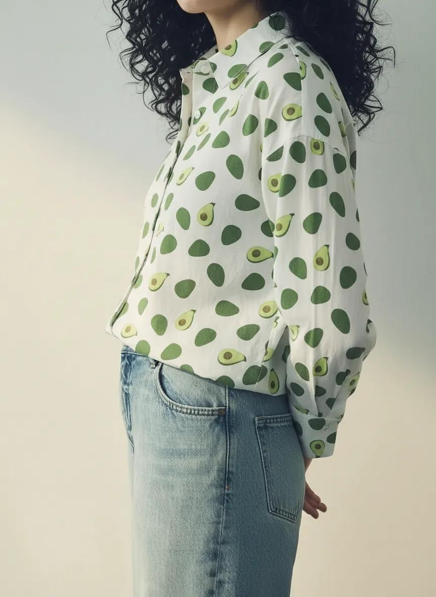 METTLE Women Printed Casual Green Shirt
