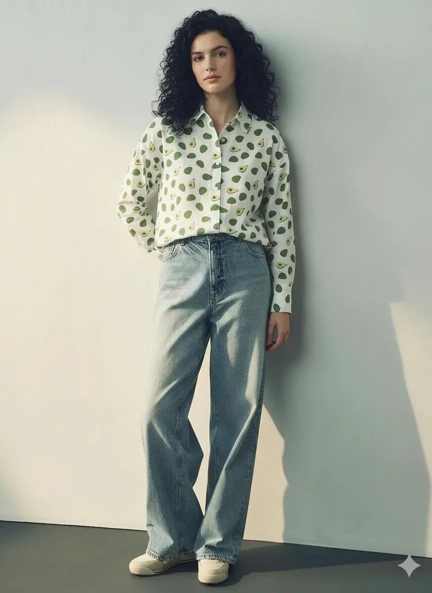 METTLE Women Printed Casual Green Shirt